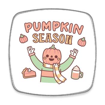 Lustige Kürbissaison Jack O Lantern - Viereckiger Kühlschrankmagnet - Weiß - Vorne