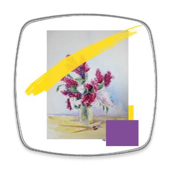 Blumenstrauß Aquarell im Pastelllook - Viereckiger Kühlschrankmagnet - Weiß - Vorne