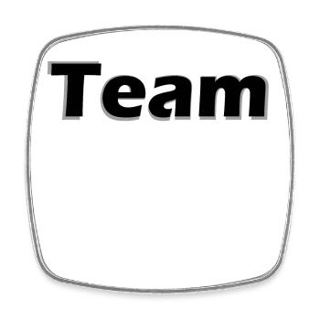 Monochrome Learning Typo Design: Team - Square fridge magnet - white - Front