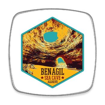 Famous Benagil Sea Cave, Algarve Portugal - Square fridge magnet - white - Front