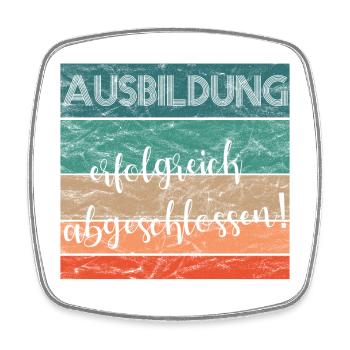 Ausbildung erfolgreich abgeschlossen Lehre retro - Viereckiger Kühlschrankmagnet - Weiß - Vorne