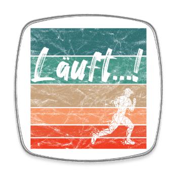 Läuft Jogging Spruch Optimist retro vintage - Viereckiger Kühlschrankmagnet - Weiß - Vorne
