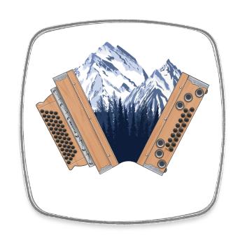 Steirische Harmonika Heimat Gebirge  | ZiachON! - Viereckiger Kühlschrankmagnet - Weiß - Vorne