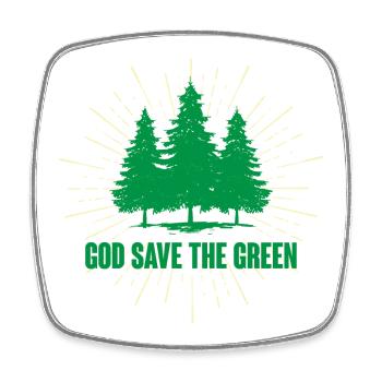 God Save The Green - Square fridge magnet - white - Front