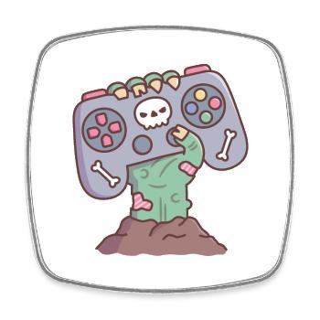 Zombie Ghoul Hand Grabs Game Console - Square fridge magnet - white - Front