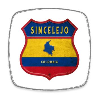 Design des armoiries du Sincelejo Colombia - Magnet carré - blanc - Devant