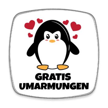 Süß Pinguin Herz Statement Tier Arktis Zoo Vogel - Viereckiger Kühlschrankmagnet - Weiß - Vorne
