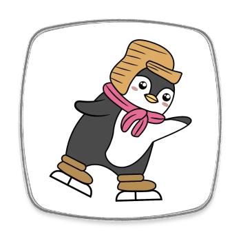 Arktis Kalt Süß Vogel Pinguin Tier Eislaufen Eis - Viereckiger Kühlschrankmagnet - Weiß - Vorne