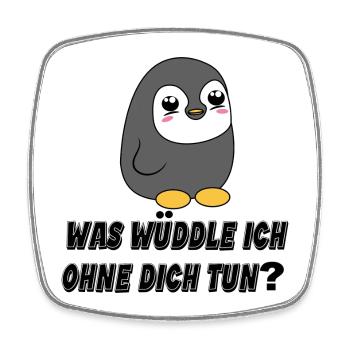 Vogel Zoo Tier Süß Pinguin Statement Seevogel - Viereckiger Kühlschrankmagnet - Weiß - Vorne