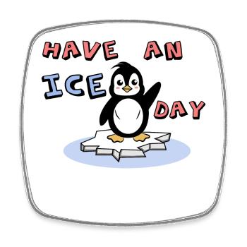 Cool Cold Sweet Penguin Déclaration Oiseau de glace Animal - Magnet carré - blanc - Devant