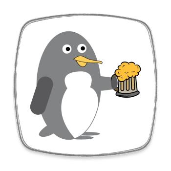 Cool Pinguin Bier Tier Seevogel Südpol Zoo - Viereckiger Kühlschrankmagnet - Weiß - Vorne