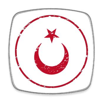 Turkey Türkiye Bayrak - Square fridge magnet - white - Front