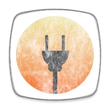 Solar Plug - T-Shirt Design - Square fridge magnet - white - Front
