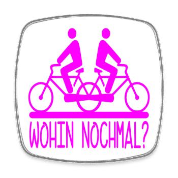 WOHIN NOCHMAL - FAHRRAD TOUR - RADFAHREN - Viereckiger Kühlschrankmagnet - Weiß - Vorne