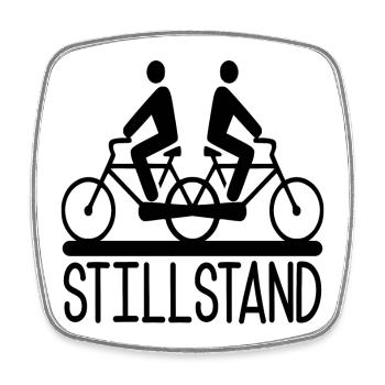 STILLSTAND FAHRRAD FAHREN - Viereckiger Kühlschrankmagnet - Weiß - Vorne