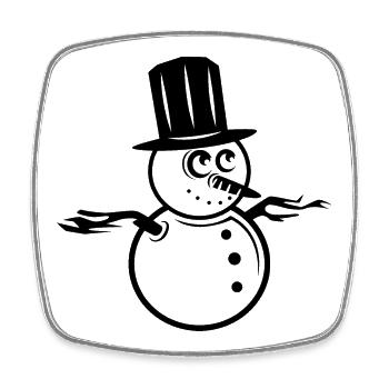 Schneemann Winter Symbol Logo icon Grafik Schnee - Viereckiger Kühlschrankmagnet - Weiß - Vorne