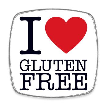 I LOVE GLUTEN FREE - Viereckiger Kühlschrankmagnet - Weiß - Vorne