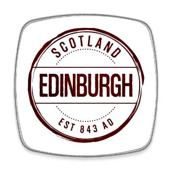 Edinburgh Vintage Stamp - Viereckiger Kühlschrankmagnet - Weiß - Vorne