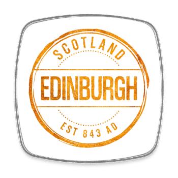 Edinburgh Vintage Rubber Stamp - Square fridge magnet - white - Front
