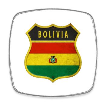 Bolivia coat of arms flag design - Square fridge magnet - white - Front