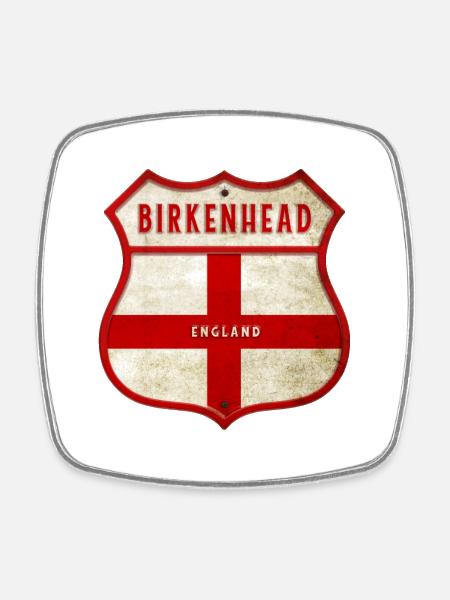 Birkenhead England Coat of Arms - Square fridge magnet - white