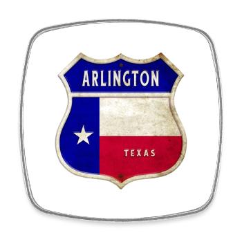 Arlington Texas Wappen Flaggen Design - Viereckiger Kühlschrankmagnet - Weiß - Vorne