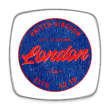 London Retro Sign City of Dreams - Square fridge magnet - white - Front