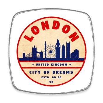 Skyline de Londres, ville de rêves - Magnet carré - blanc - Devant