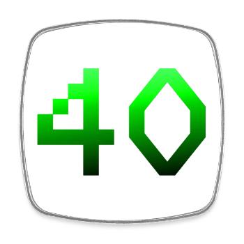 geburtstagsgeschenk, 40 Pixelgrafik - Viereckiger Kühlschrankmagnet - Weiß - Vorne