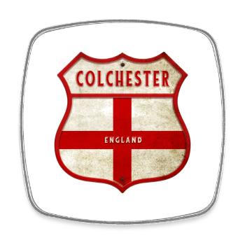 Armoiries de Colchester, Angleterre - Magnet carré - blanc - Devant