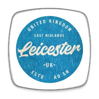 Leicester Retro Roundel Badge - Square fridge magnet - white - Front