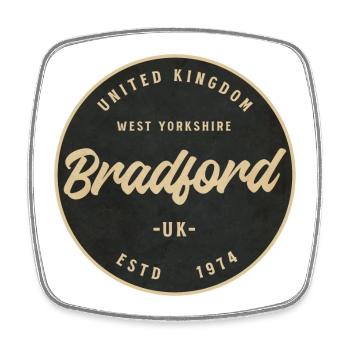 Bradford Vintage Circular Badge - Viereckiger Kühlschrankmagnet - Weiß - Vorne