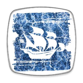 sailing ship e 206 - Square fridge magnet - white - Front
