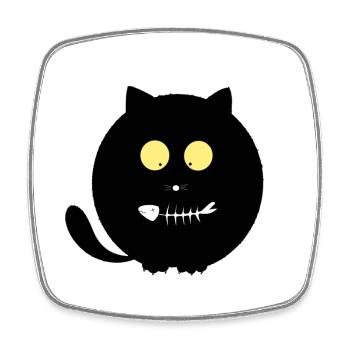 Fish Mouth Cat - Square fridge magnet - white - Front