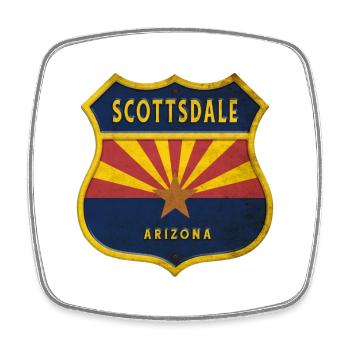 Motif du drapeau de Scottsdale, Arizona. - Magnet carré - blanc - Devant