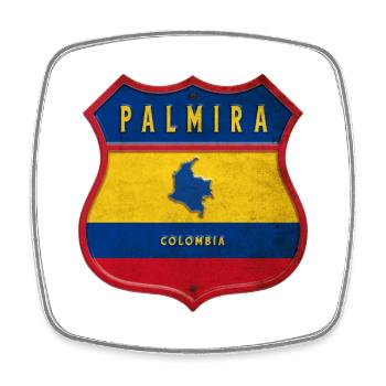 Design des armoiries de Palmira, Colombie - Magnet carré - blanc - Devant
