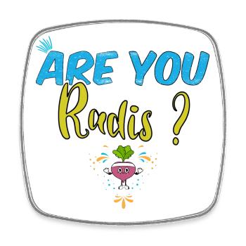 Are you radis ? Jeu de mot drôle sport humour cool - Magnet carré - blanc - Devant