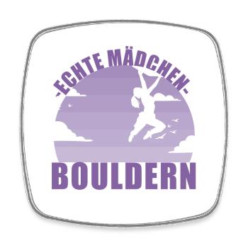 Bouldern Mädchen Hobby Boulderin Berge Geschenk - Viereckiger Kühlschrankmagnet - Weiß - Vorne