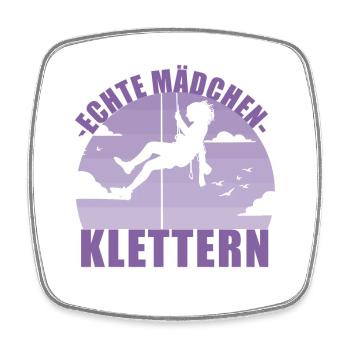 Klettern Mädchen Hobby Kletterin Berge Geschenk - Viereckiger Kühlschrankmagnet - Weiß - Vorne