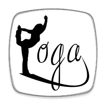 yoga - Magnet carré - blanc - Devant