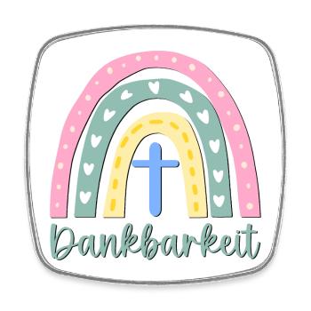 CHRISTLICHER GLAUBE - DANKBARKEIT KREUZ - Viereckiger Kühlschrankmagnet - Weiß - Vorne