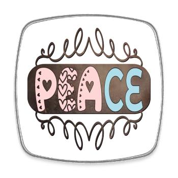 Peace - Square fridge magnet - white - Front