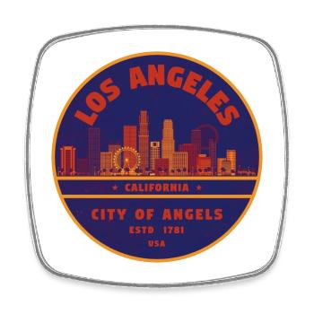 Stadtportrait Los Angeles Skyline - Viereckiger Kühlschrankmagnet - Weiß - Vorne