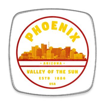 Phoenix Skyline: Valley of the Sun - Viereckiger Kühlschrankmagnet - Weiß - Vorne