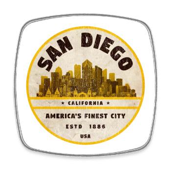 San Diego - Square fridge magnet - white - Front