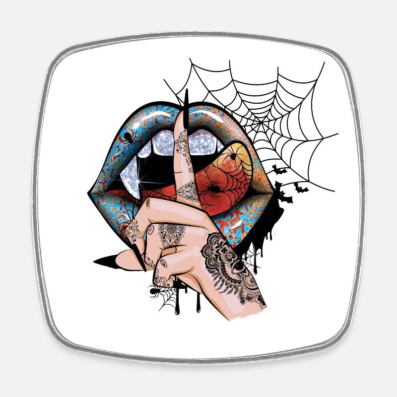 Vampir Halloween - Viereckiger Kühlschrankmagnet - Weiß