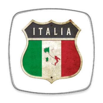 Italie Armoiries Drapeaux Design - Magnet carré - blanc - Devant