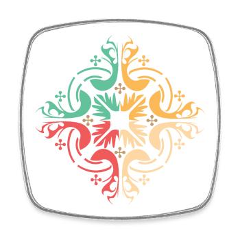 Pattern Lisbon Symbol Illustration Colors Graphic - Square fridge magnet - white - Front