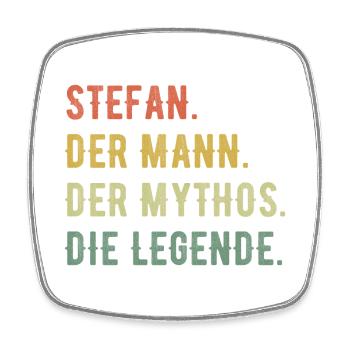 Stefan Vorname Der Mann Der Mythos Die Legende - Viereckiger Kühlschrankmagnet - Weiß - Vorne