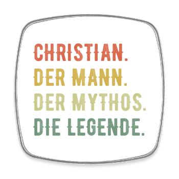 Christian Vorname Der Mann Der Mythos Die Legende - Viereckiger Kühlschrankmagnet - Weiß - Vorne